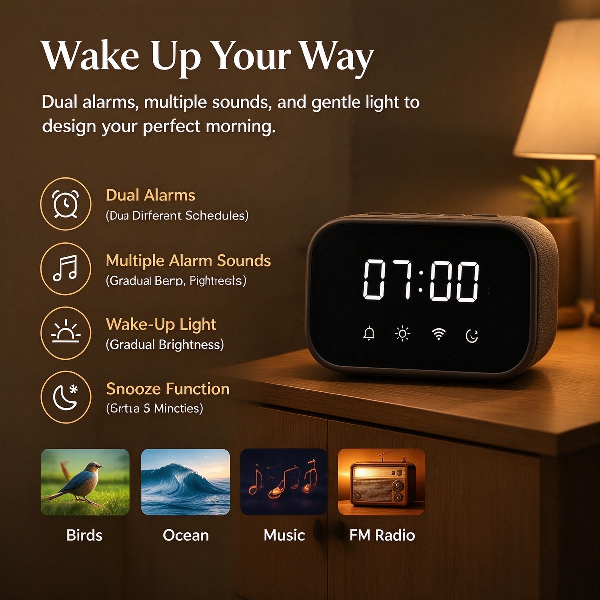 Smart LED Digital Alarm Clock