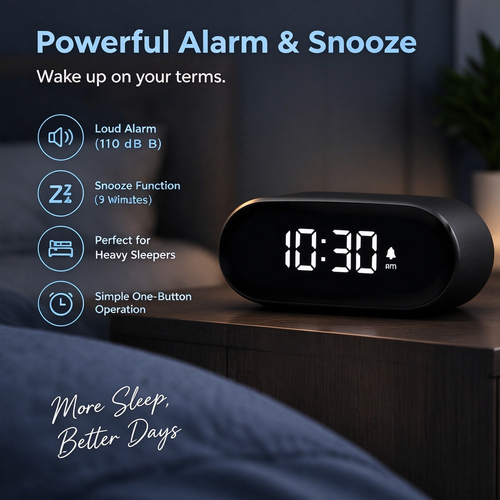 LED Digital Alarm Clock for Heavy Sleepers