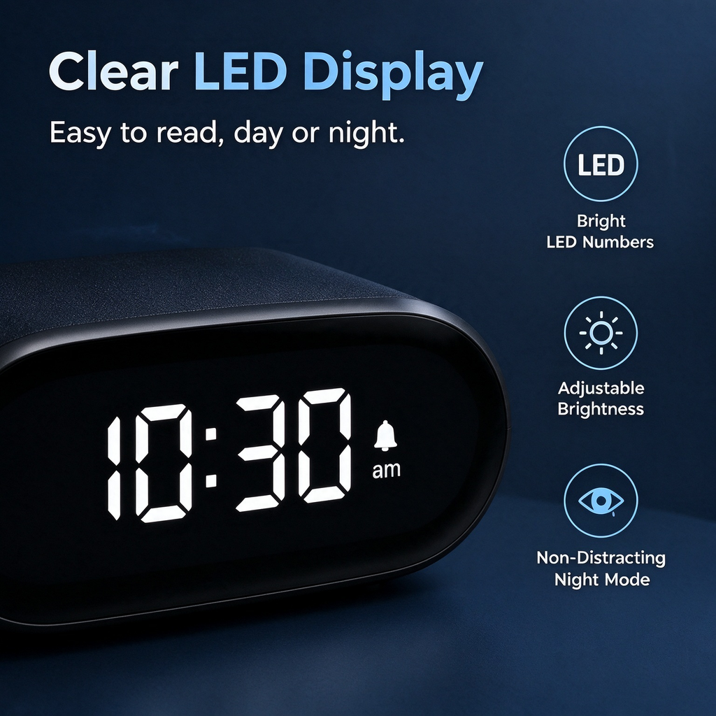 LED Digital Alarm Clock for Heavy Sleepers