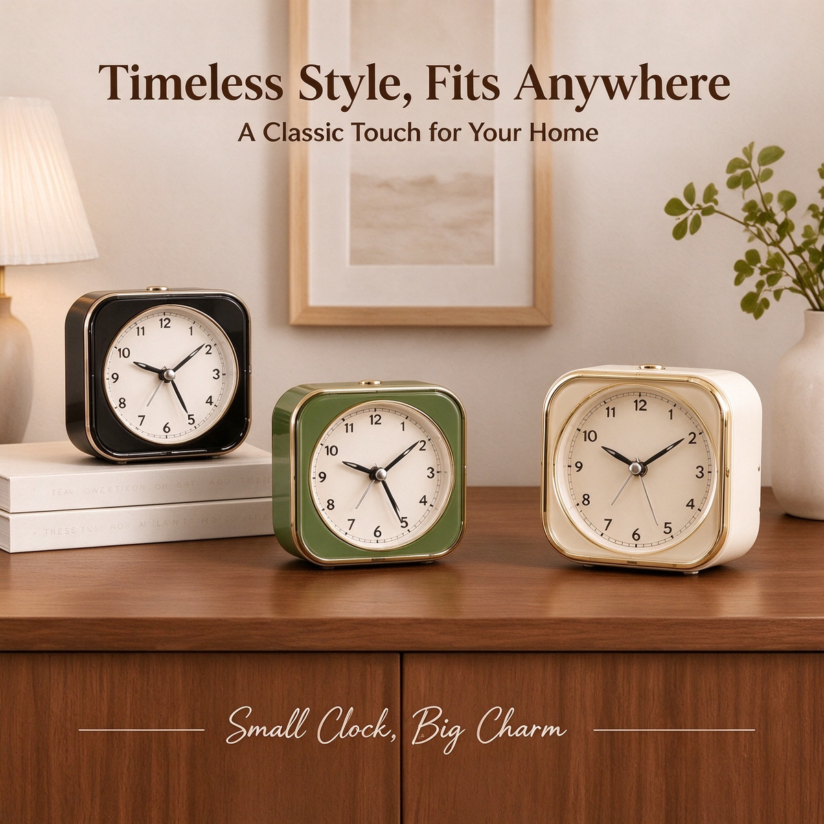 Vintage Square Quartz Alarm Clock