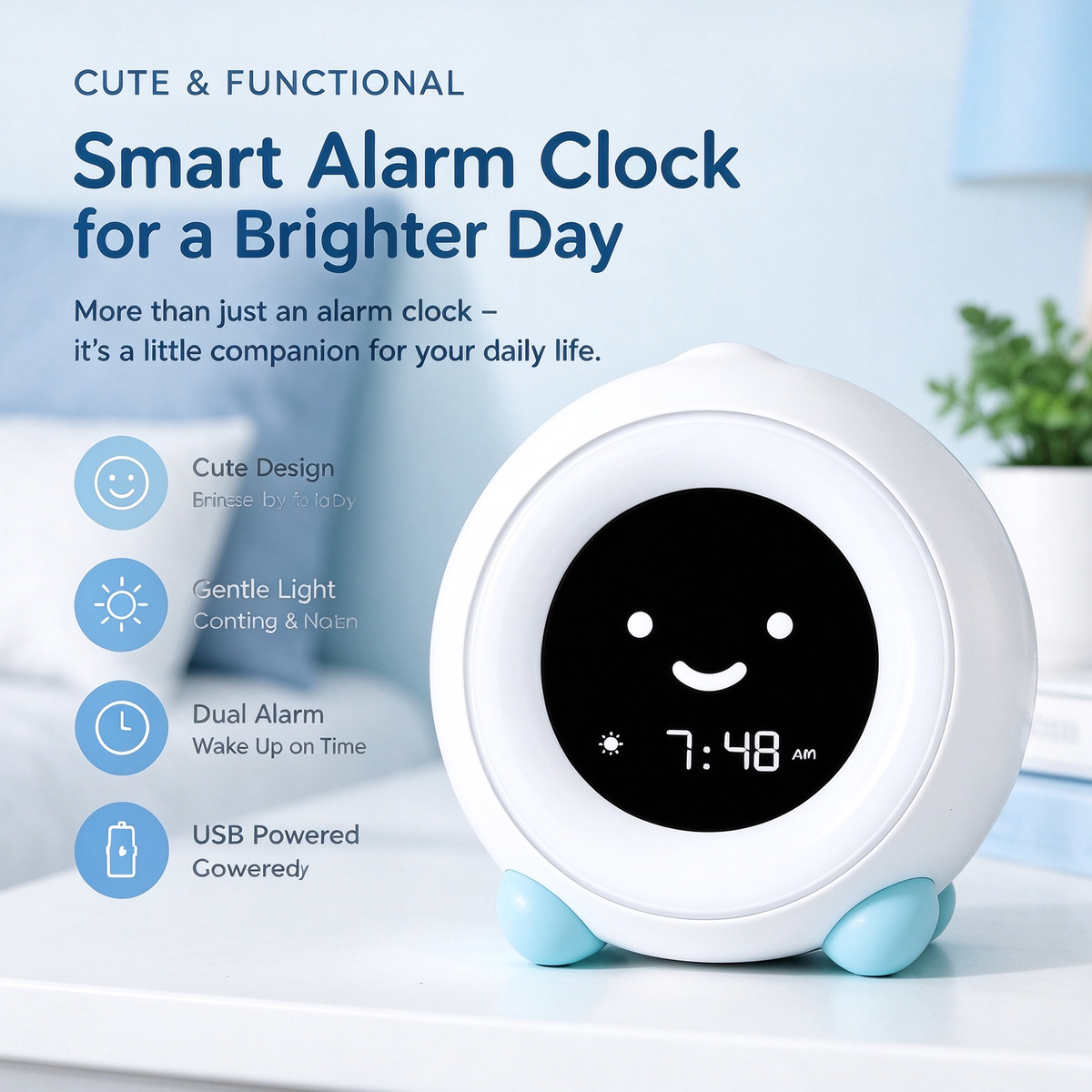 Kids Cute Smart Alarm Clock