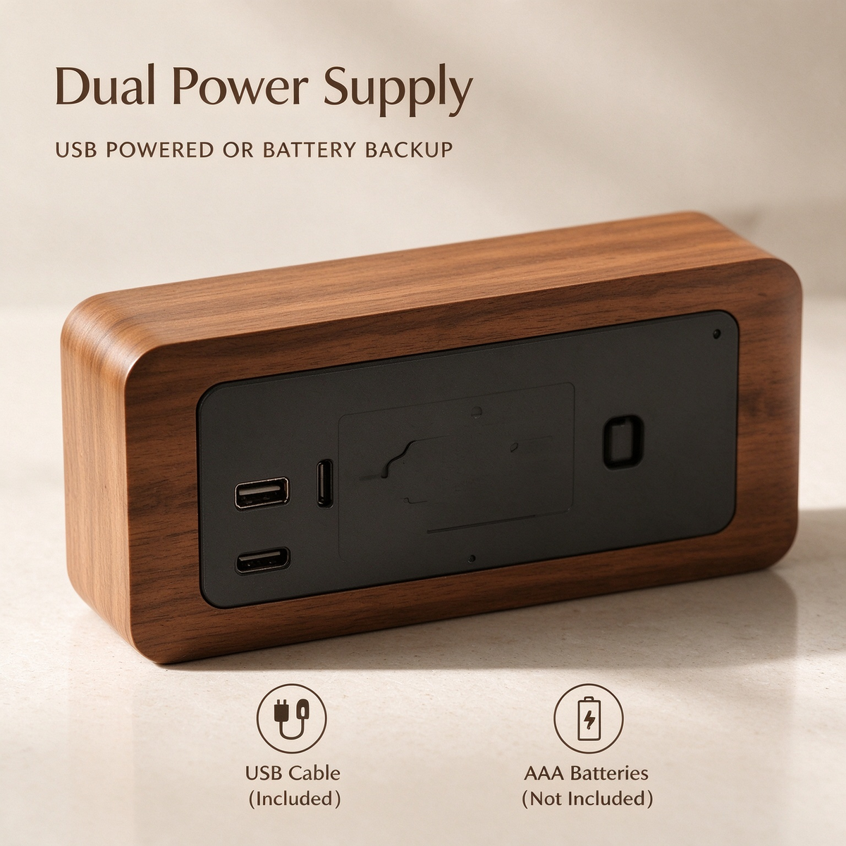 Wooden LED Digital Alarm Clock