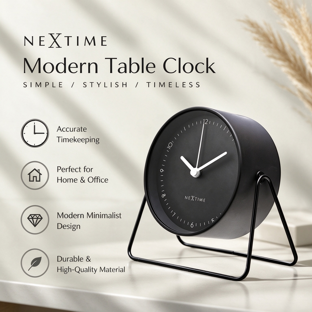Modern Metal Table Clock