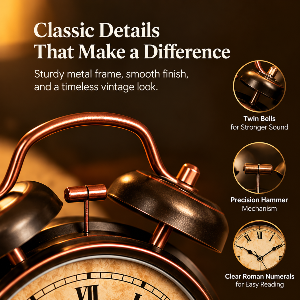 Vintage Twin Bell Alarm Clock